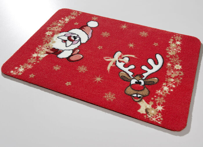 Weihnachtliche Fussmatte mit Latex-R&uuml;ckseite 