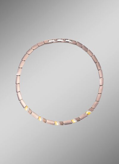 Halskette in Bicolor mit synth. Zirkonia 