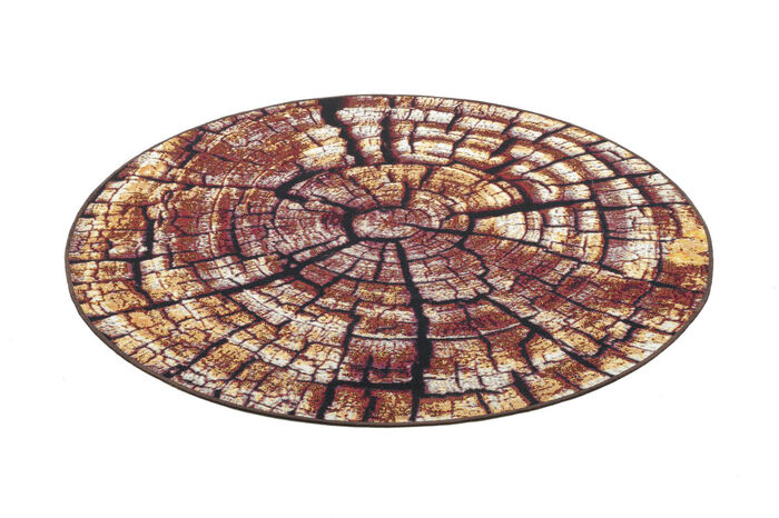 Teppich im naturnahen Baumstamm-Design BRAUN