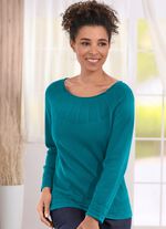 Pullover in Strukturmix PETROL