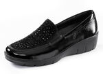 ELENA EDEN, bequeme Damen-Slipper, Weite H, mit herausnehmbarem Fussbett SCHWARZ
