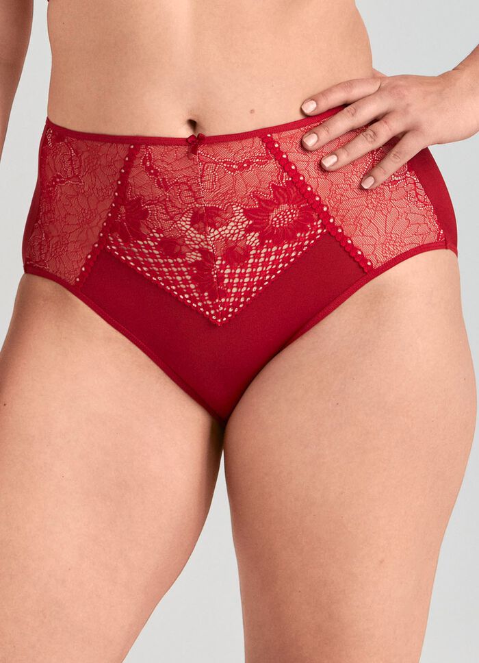 Miss Mary Miederslip mit unterlegter Elastikspitze ROT