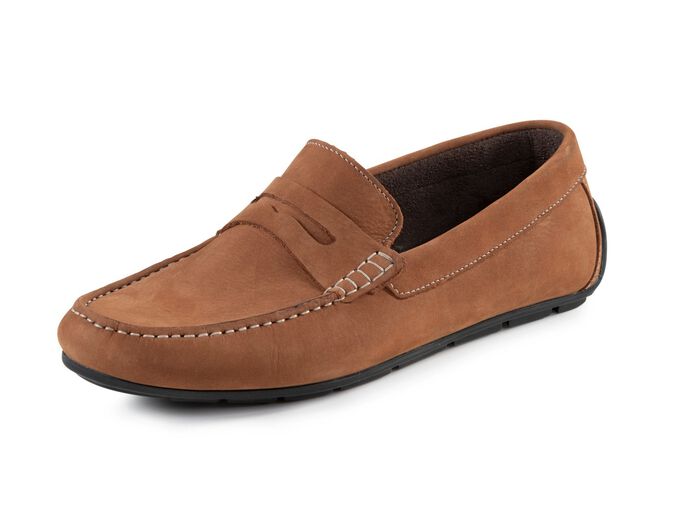 Mokassin-Slipper im klassischen Design COGNAC