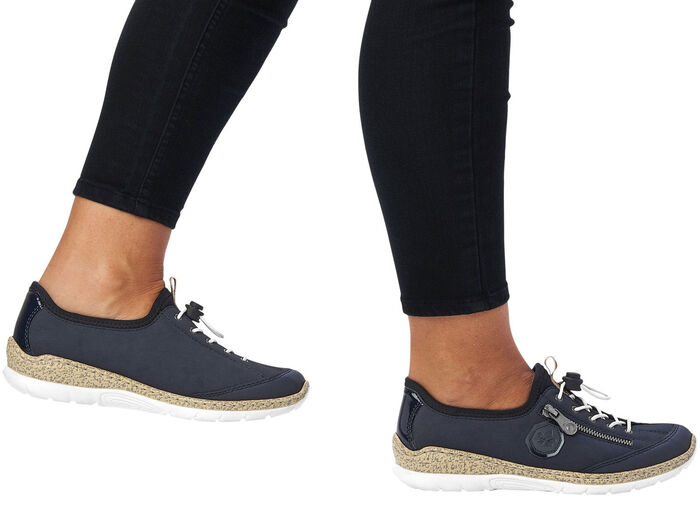Rieker, sportliche Damen-Sneaker, mit MemoSoft Decksohle DUNKELBLAU
