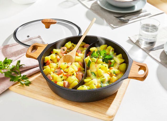 Multi-Pfanne mit Glasdeckel 