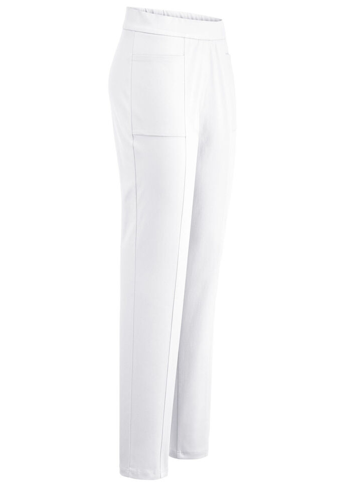 Hose mit abgesteppten Teilungsnähten WEISS