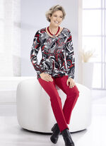 Shirt mit abgerundetem V-Ausschnitt , 