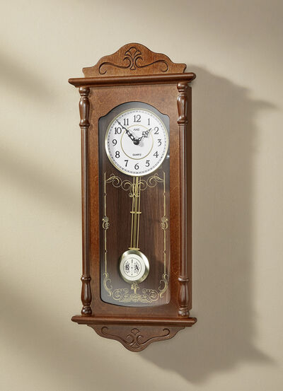 Wanduhr mit Regulatorgeh&auml;use aus Holz 