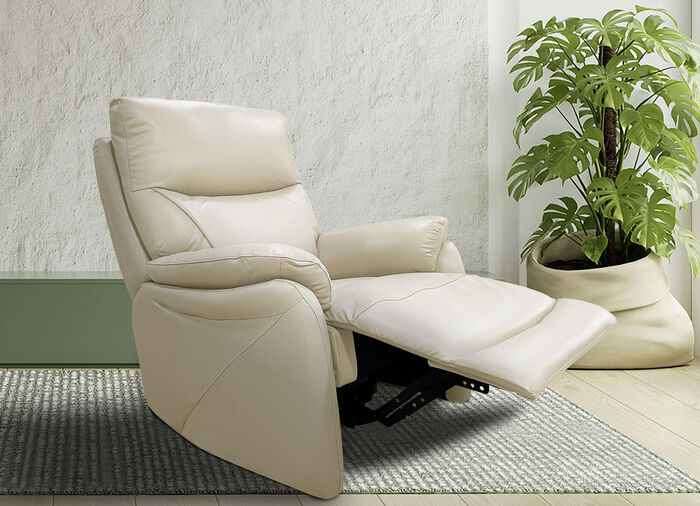 Leder-TV-Sessel mit XXL-Sitzkomfort und Aufstehhilfe CREME