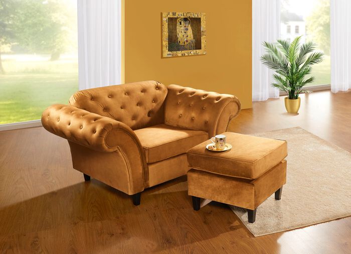 Aussergew&ouml;hnliche Polsterm&ouml;bel auf stabilem Holzgrundgestell GOLD