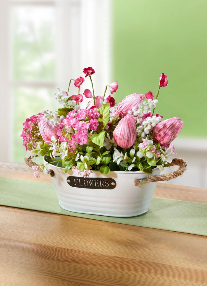 Tulpen-Gesteck in Topf 