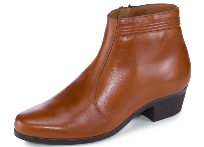 Stiefelette mit Innenrei&szlig;verschluss COGNAC