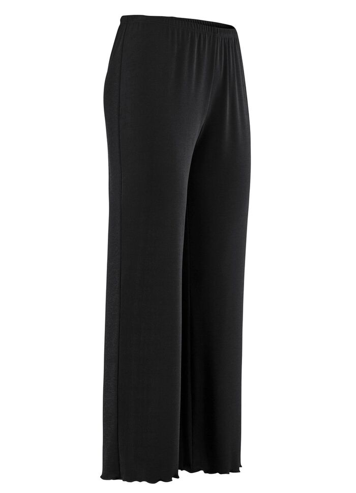 Weich fliessende, 7/8-lange Hose SCHWARZ