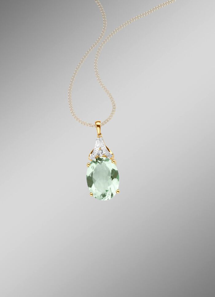 Anh&auml;nger mit echt gr&uuml;nem Amethyst 