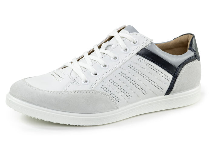 GINO Galante Sneaker mit Kontrast-Besätzen und Zierlochung WEISS