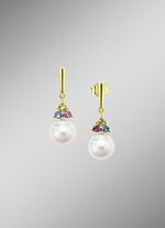 Exquisite Eleganz Ohrstecker mit S&uuml;sswasser-Zuchtperlen und Edelsteinen 