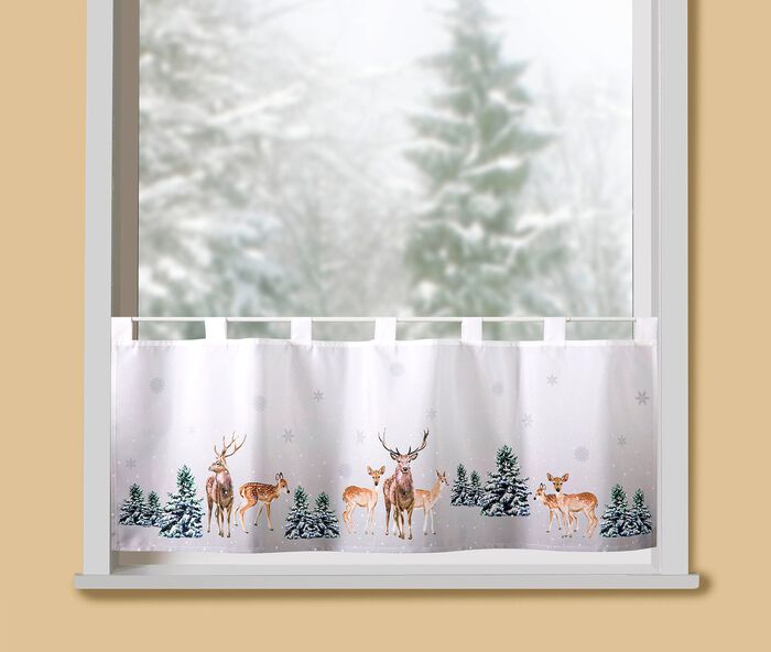 Kurzvorhang Rehe im Wald 