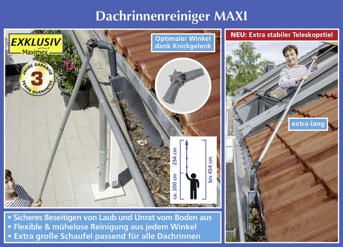 Dachrinnen-Reiniger Maxi für bis zu 4,5 m Arbeitshöhe 
