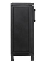 Ger&auml;teschrank Garage mit Holzlamellen-Effekt 