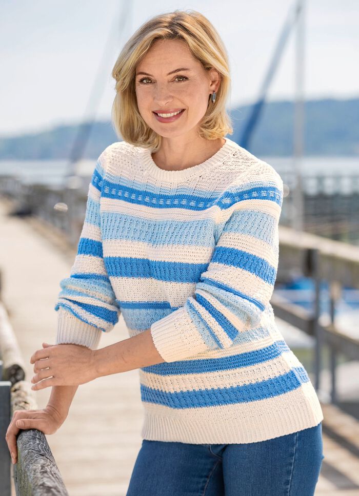 Pullover mit Ringeln in Strukturmix 