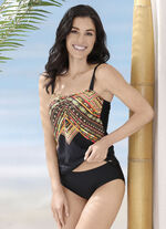 Laurina Tankini mit platziertem Druckdessin und abnehmbaren Trägern, 