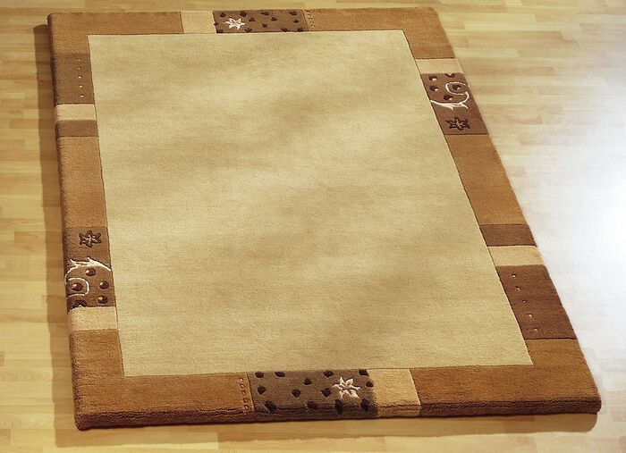 Handgetuftete Brücken, Teppiche und Bettumrandung BEIGE