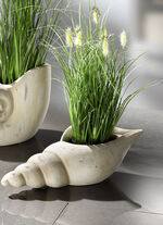 Grasbusch aus Kunstmaterial in Muschel GRÜN-CREME