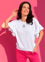 Pulli in weich fliessender Qualit&auml;t WEISS