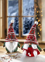 Wichtel mit winterlichen Zipfelm&uuml;tzen, 2er-Set 