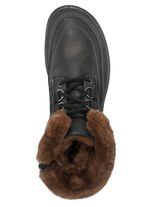 Schn&uuml;r-Booties mit echtem Lammfellfutter SCHWARZ