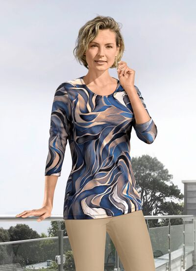 Shirt mit 3/4-langen &Auml;rmeln in 4 Farben 