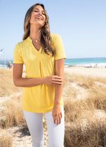 Unifarbene Shirt-Tunika GELB