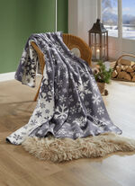 Wohndecke mit Eiskristall-Motiven GRAU
