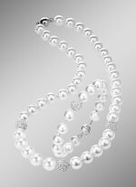Wunderschön schimmerndes, 2-teiliges Schmuck-Set WEISS