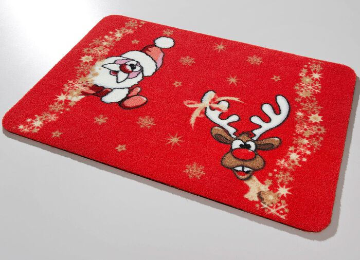 Weihnachtliche Fussmatte mit Latex-R&uuml;ckseite 