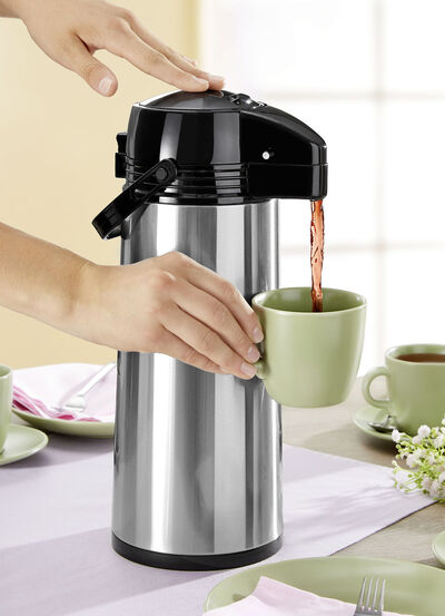 Pump-Isolierkanne aus rostfreiem Edelstahl  Pump-Isolierkanne aus rostfreiem Edelstahl