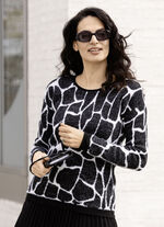 Pullover mit haarigem Flausch-Effektgarn 