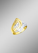 Verschlungener, massiver Damenring in Bicolor 