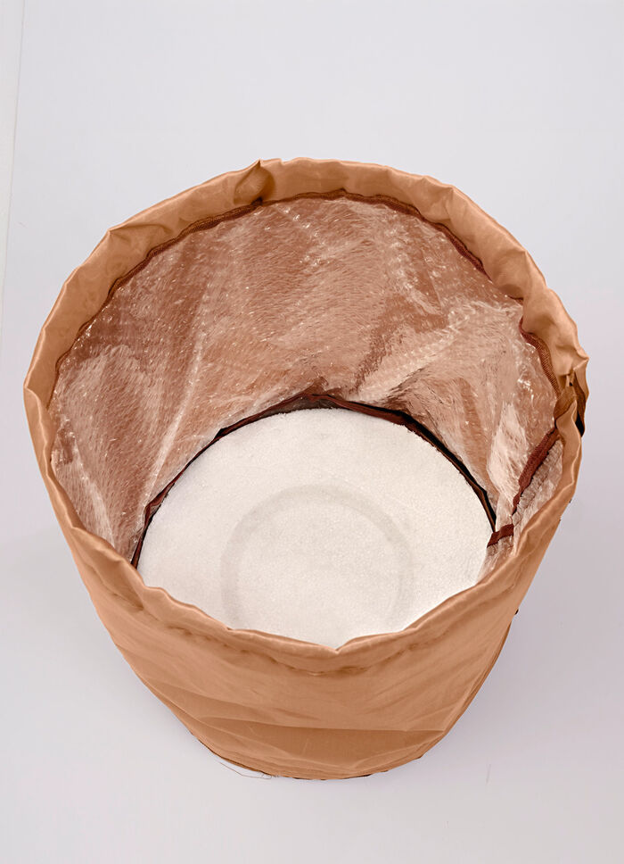 Topfschutz mit Reißverschluss und Zugband BRAUN