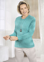 Pullover in Twinset-Optik mit Schurwolle  JADEGRÜN