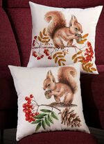 Kissenbezüge mit Eichhörnchen-Motiven BUNT