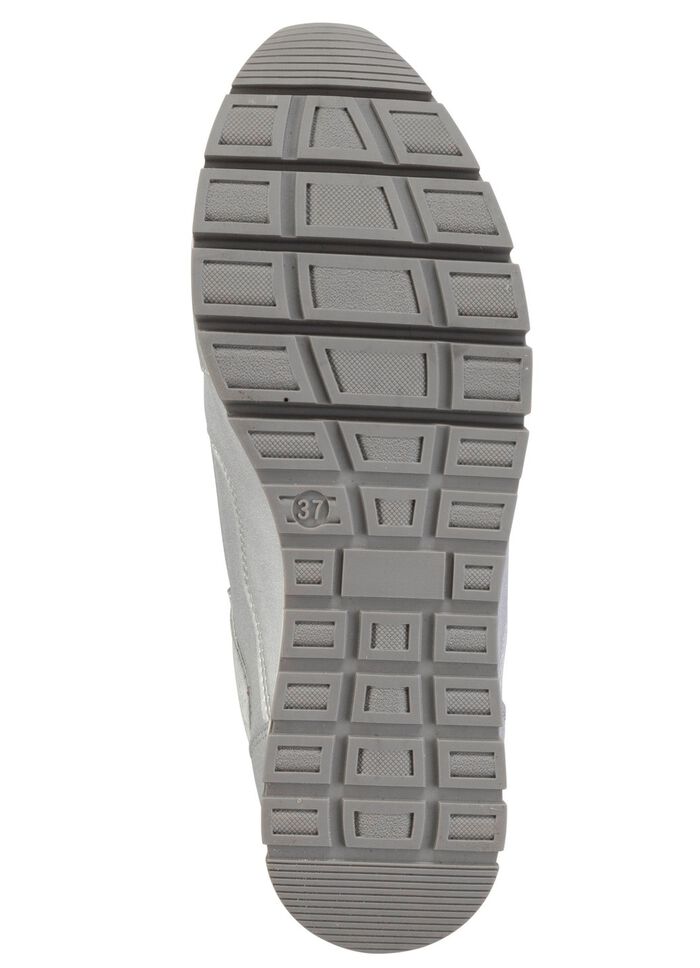 ELENA EDEN Sneaker aus Nappaleder und silbergrau gepr&auml;gtem Veloursleder 