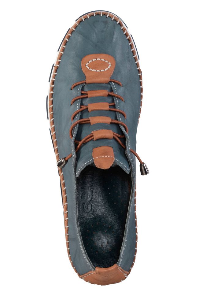 Gemini, leichte Damen-Schn&uuml;rschuhe, Weite G, mit herausnehmbarem Fussbett JEANS-BRAUN