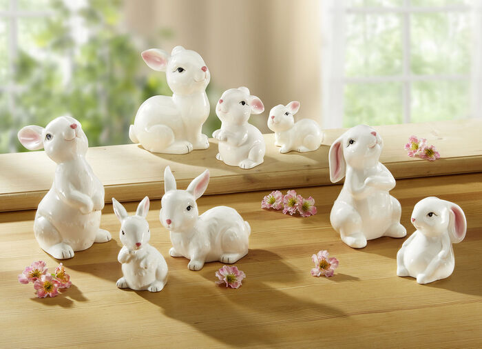 Hasenfiguren aus Keramik, 