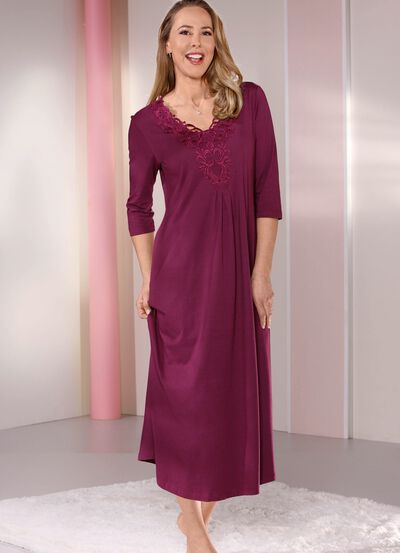 Nachthemd mit Motivspitze, kn&ouml;chellang 