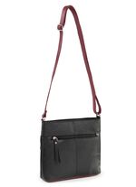 Laurina, Tasche, Damen, mit verstellbarem Umh&auml;ngeriemen SCHWARZ-BORDEAUX