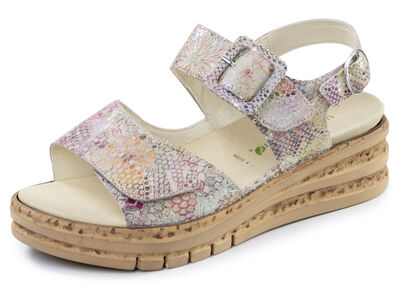 Waldläufer, bequeme Damen-Sandaletten, Weite K, mit herausnehmbarem Fussbett 