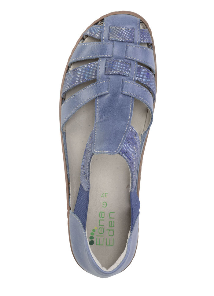 ELENA EDEN Riemchen-Sandale aus Nappaleder und effektvoll geprägtem Veloursleder JEANS