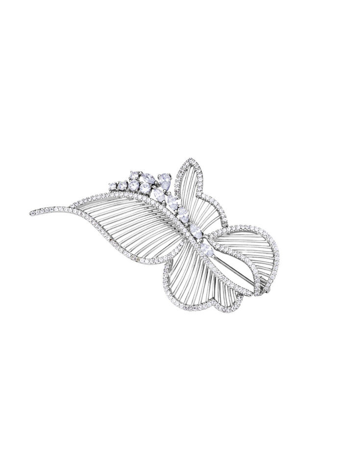 Filigrane Anstecknadel Schmetterling mit synth. Zirkonia 