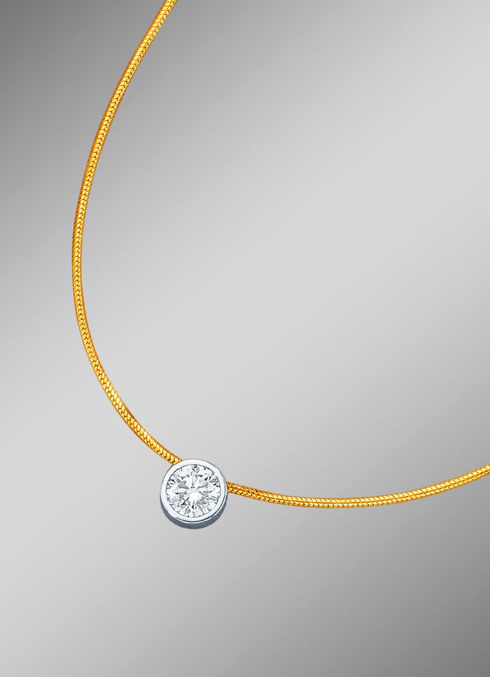 Solit&auml;rhalskette mit lupenreinem Brillant 